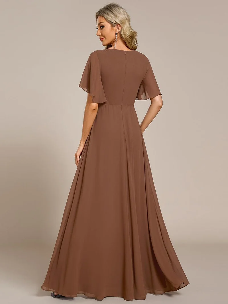 ever IVYROSE|Robe de soirée de mariage élégante en mousseline de soie