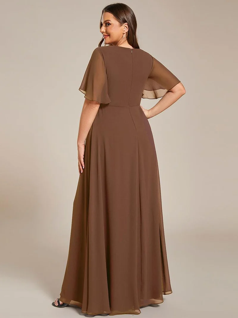 ever IVYROSE|Robe de soirée de mariage élégante en mousseline de soie