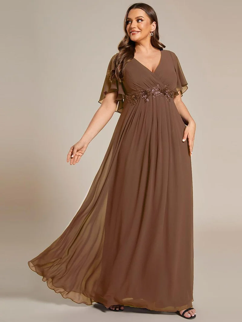 ever IVYROSE|Robe de soirée de mariage élégante en mousseline de soie