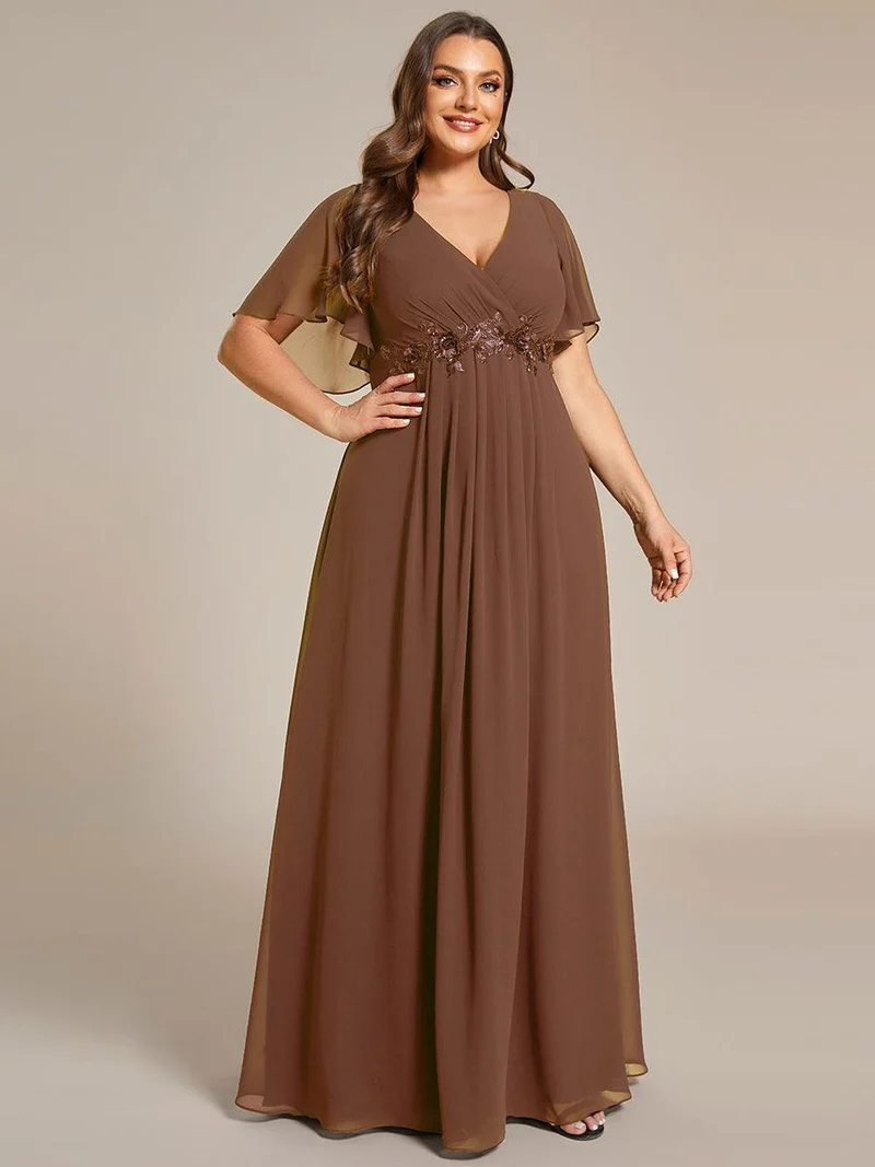 ever IVYROSE|Robe de soirée de mariage élégante en mousseline de soie