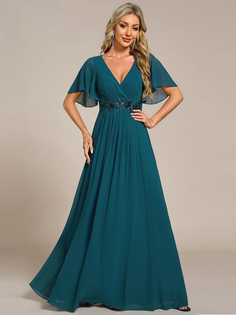 ever IVYROSE|Robe de soirée de mariage élégante en mousseline de soie