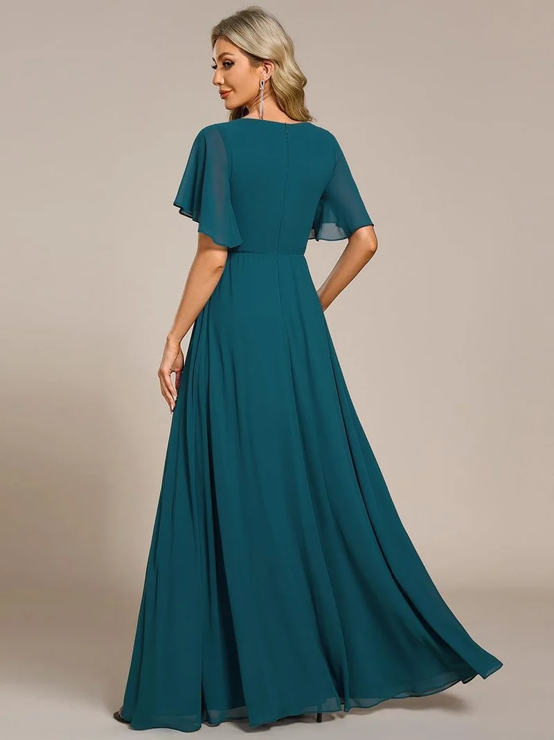 ever IVYROSE|Robe de soirée de mariage élégante en mousseline de soie