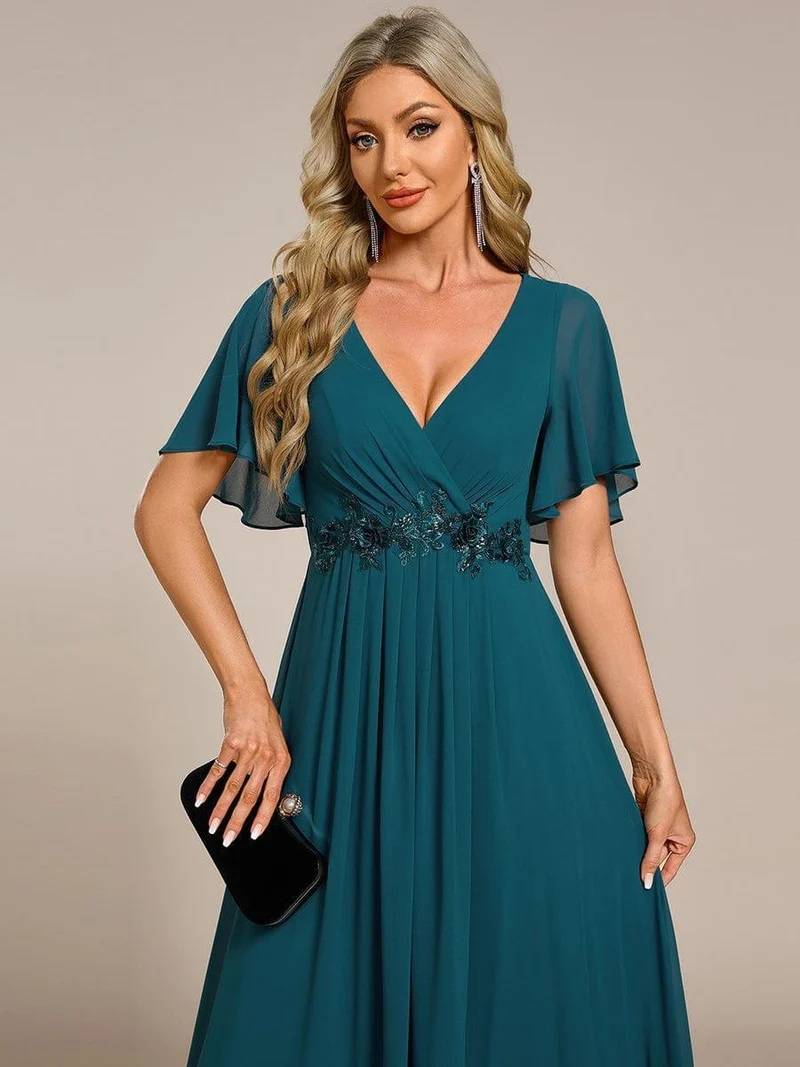 ever IVYROSE|Robe de soirée de mariage élégante en mousseline de soie