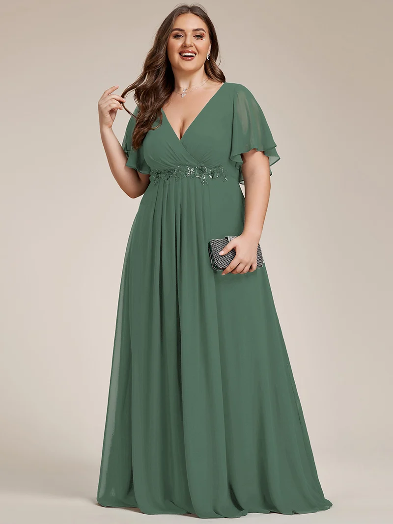 ever IVYROSE|Robe de soirée de mariage élégante en mousseline de soie