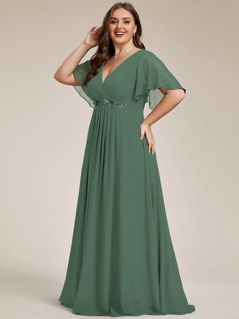 ever IVYROSE|Robe de soirée de mariage élégante en mousseline de soie
