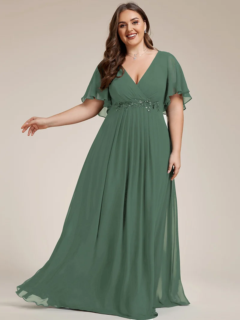ever IVYROSE|Robe de soirée de mariage élégante en mousseline de soie