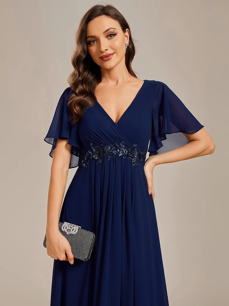 ever IVYROSE|Robe de soirée de mariage élégante en mousseline de soie