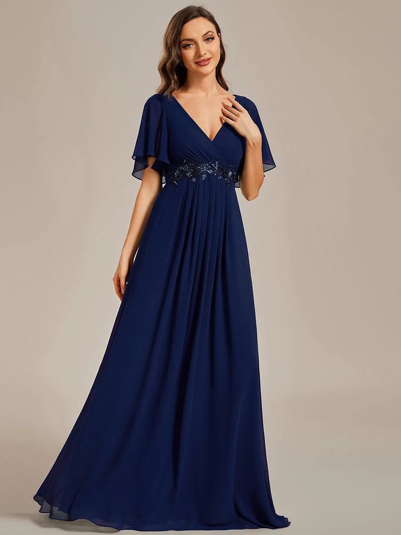 ever IVYROSE|Robe de soirée de mariage élégante en mousseline de soie