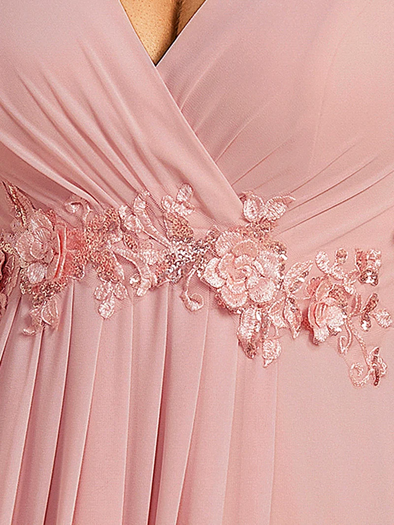 ever IVYROSE|Robe longue élégante en mousseline de soie pour mère de la mariée avec manches fluides