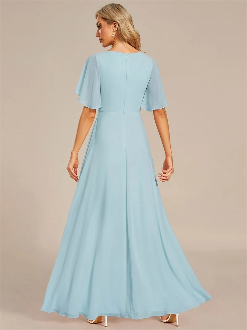 ever IVYROSE|Robe de soirée de mariage élégante en mousseline de soie