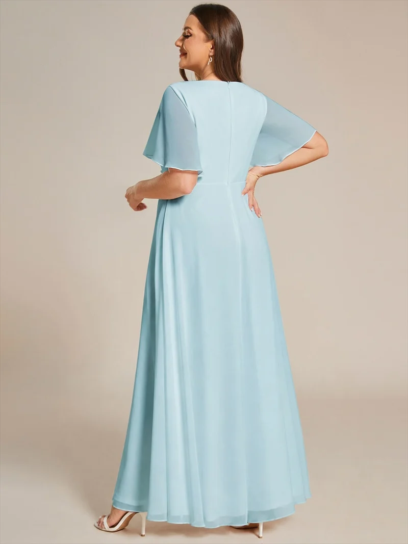 ever IVYROSE|Robe de soirée de mariage élégante en mousseline de soie