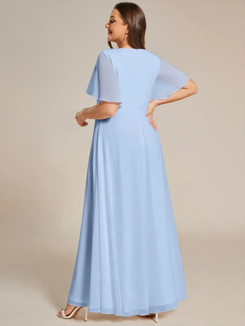 ever IVYROSE|Robe de soirée de mariage élégante en mousseline de soie