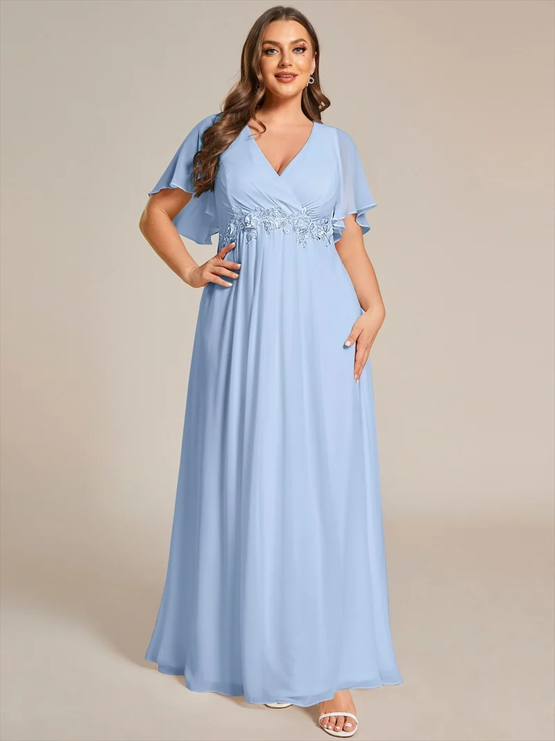 ever IVYROSE|Robe de soirée de mariage élégante en mousseline de soie