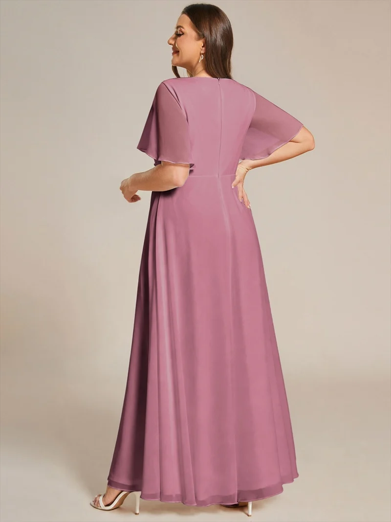 ever IVYROSE|Robe de soirée de mariage élégante en mousseline de soie