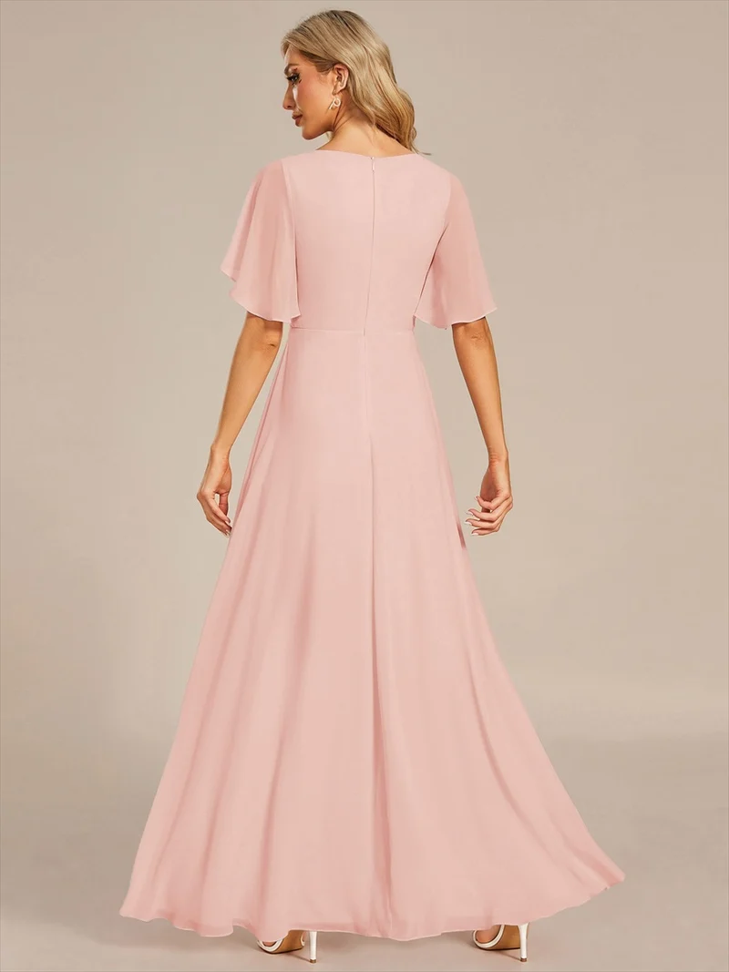 ever IVYROSE|Robe de soirée de mariage élégante en mousseline de soie