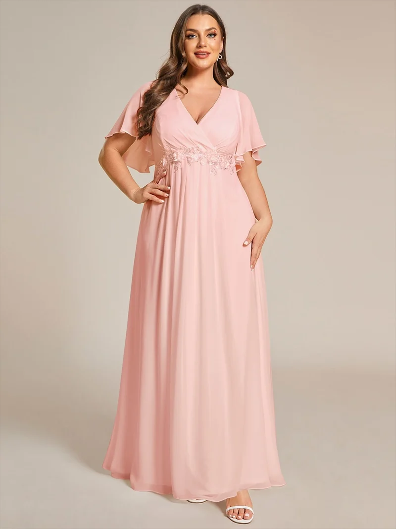 ever IVYROSE|Robe de soirée de mariage élégante en mousseline de soie