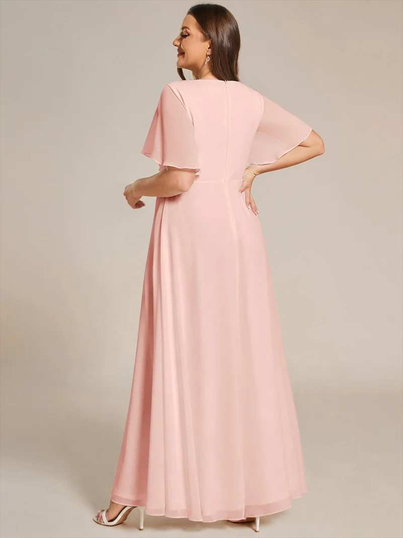 ever IVYROSE|Robe de soirée de mariage élégante en mousseline de soie