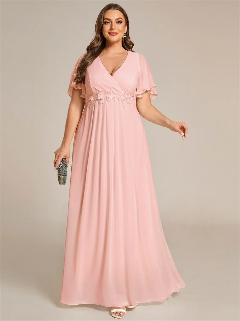 ever IVYROSE|Robe de soirée de mariage élégante en mousseline de soie