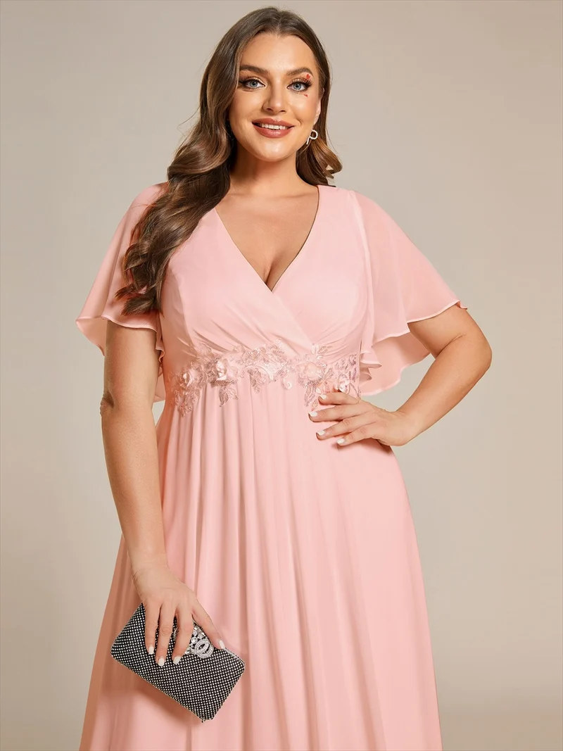 ever IVYROSE|Robe de soirée de mariage élégante en mousseline de soie