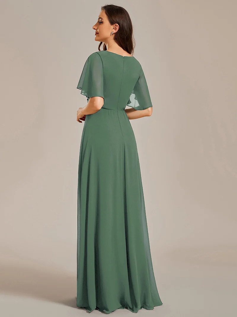 ever IVYROSE|Robe de soirée de mariage élégante en mousseline de soie
