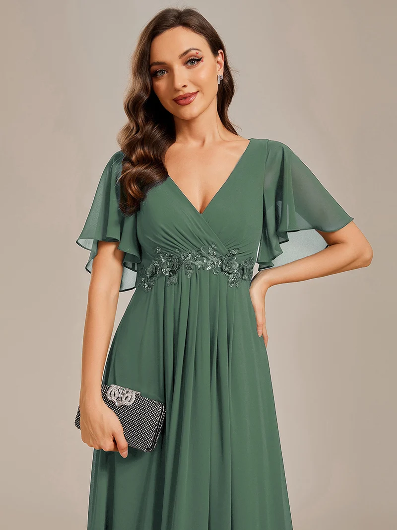 ever IVYROSE|Robe de soirée de mariage élégante en mousseline de soie
