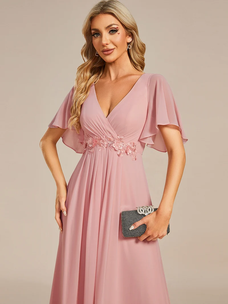 ever IVYROSE|Robe de soirée de mariage élégante en mousseline de soie