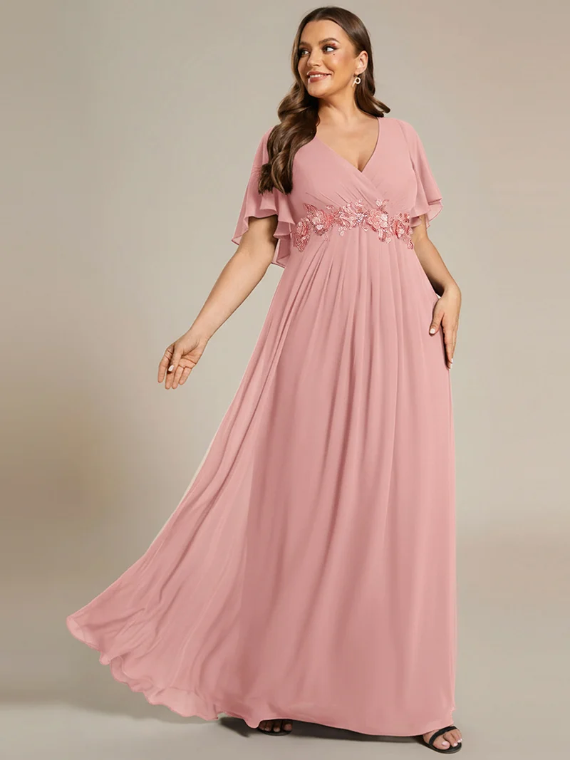 ever IVYROSE|Robe de soirée de mariage élégante en mousseline de soie