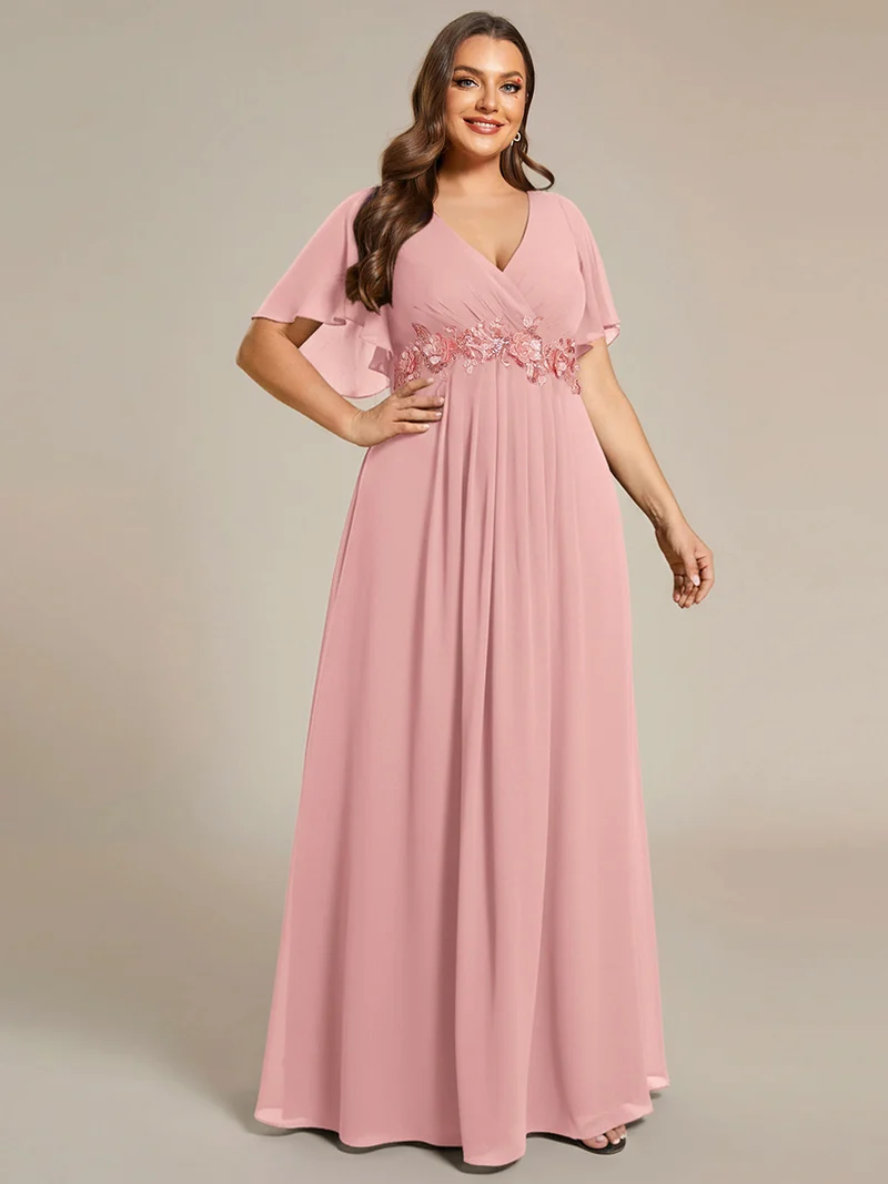 ever IVYROSE|Robe de soirée de mariage élégante en mousseline de soie