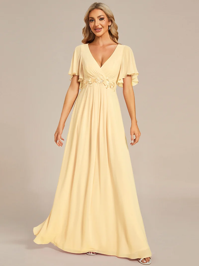 ever IVYROSE|Robe de soirée de mariage élégante en mousseline de soie