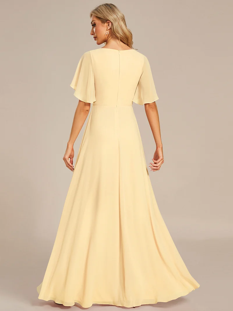 ever IVYROSE|Robe de soirée de mariage élégante en mousseline de soie
