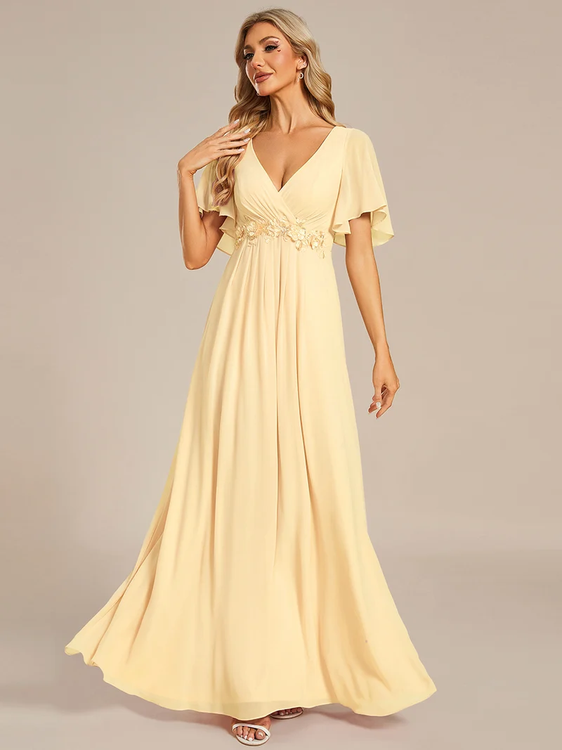 ever IVYROSE|Robe de soirée de mariage élégante en mousseline de soie