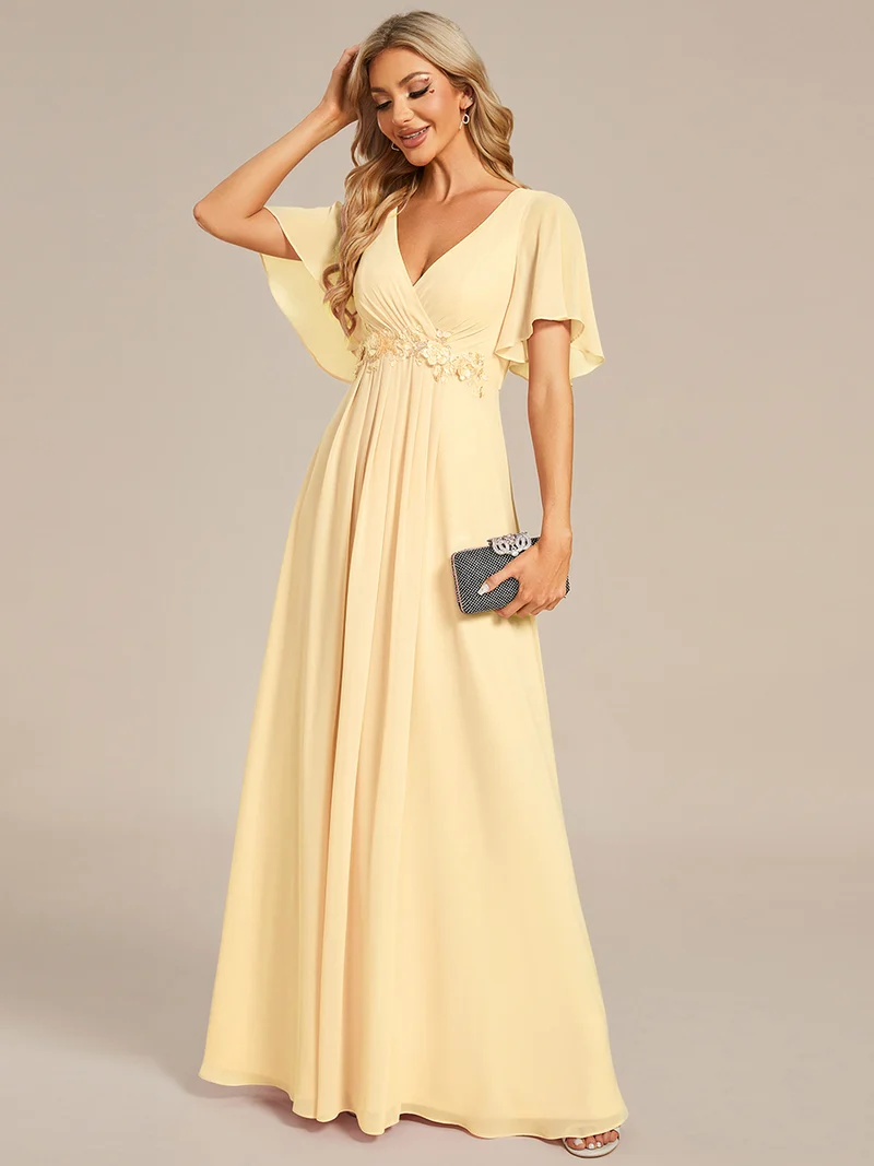ever IVYROSE|Robe de soirée de mariage élégante en mousseline de soie
