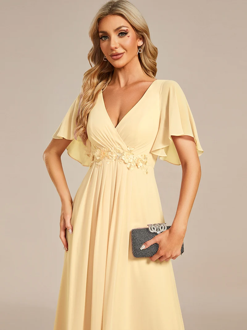 ever IVYROSE|Robe de soirée de mariage élégante en mousseline de soie
