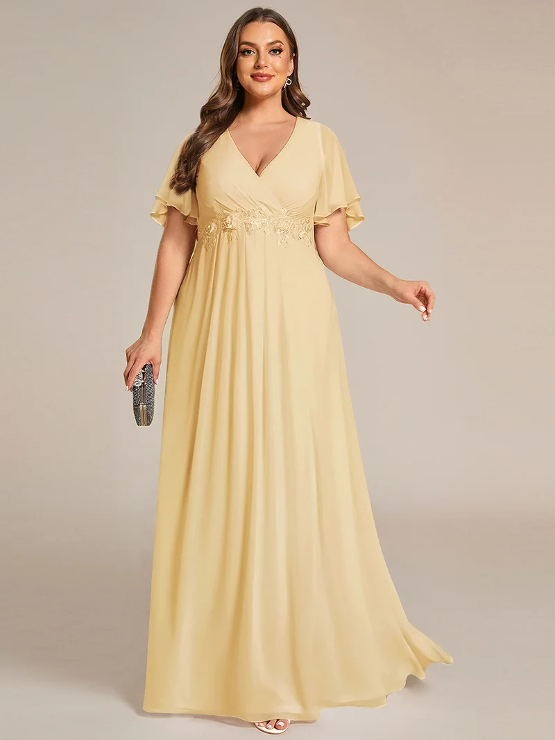 ever IVYROSE|Robe de soirée de mariage élégante en mousseline de soie