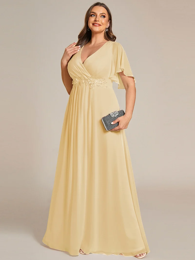 ever IVYROSE|Robe de soirée de mariage élégante en mousseline de soie