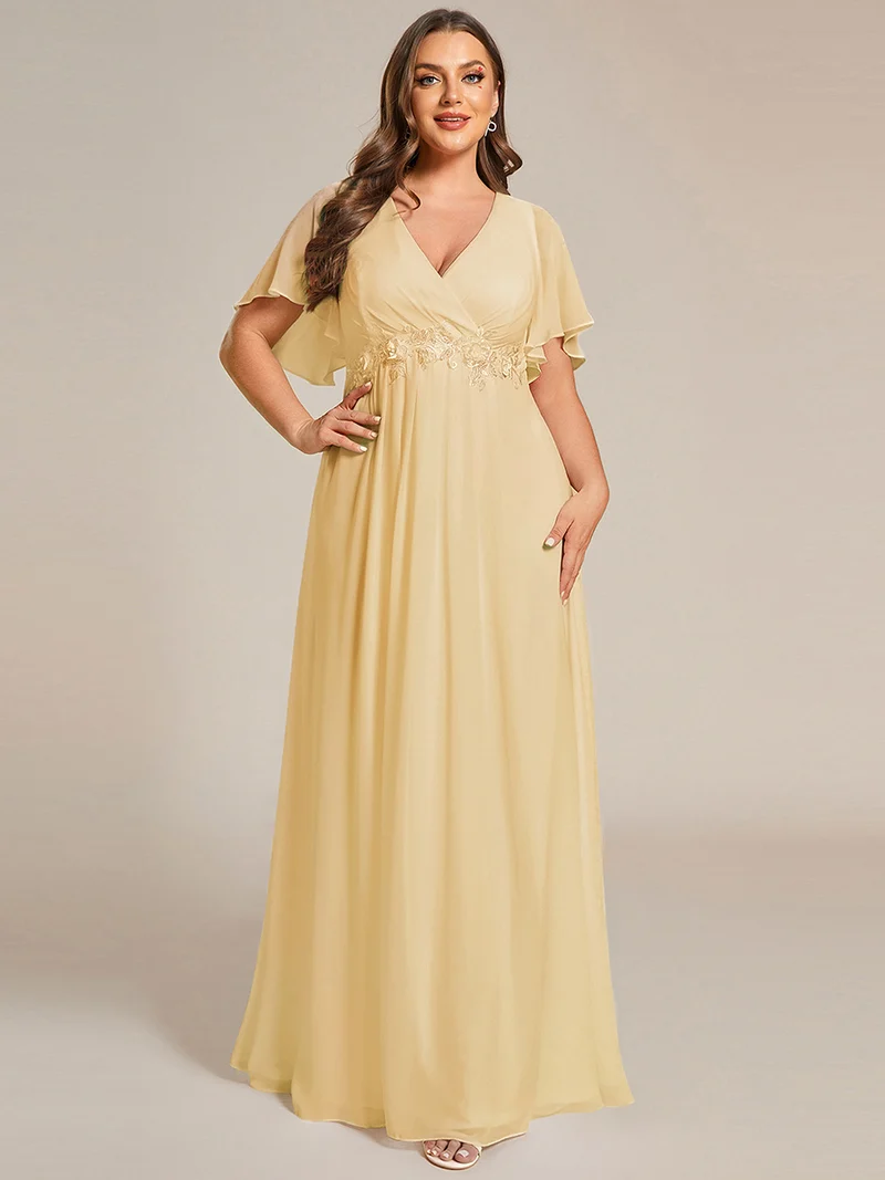 ever IVYROSE|Robe de soirée de mariage élégante en mousseline de soie