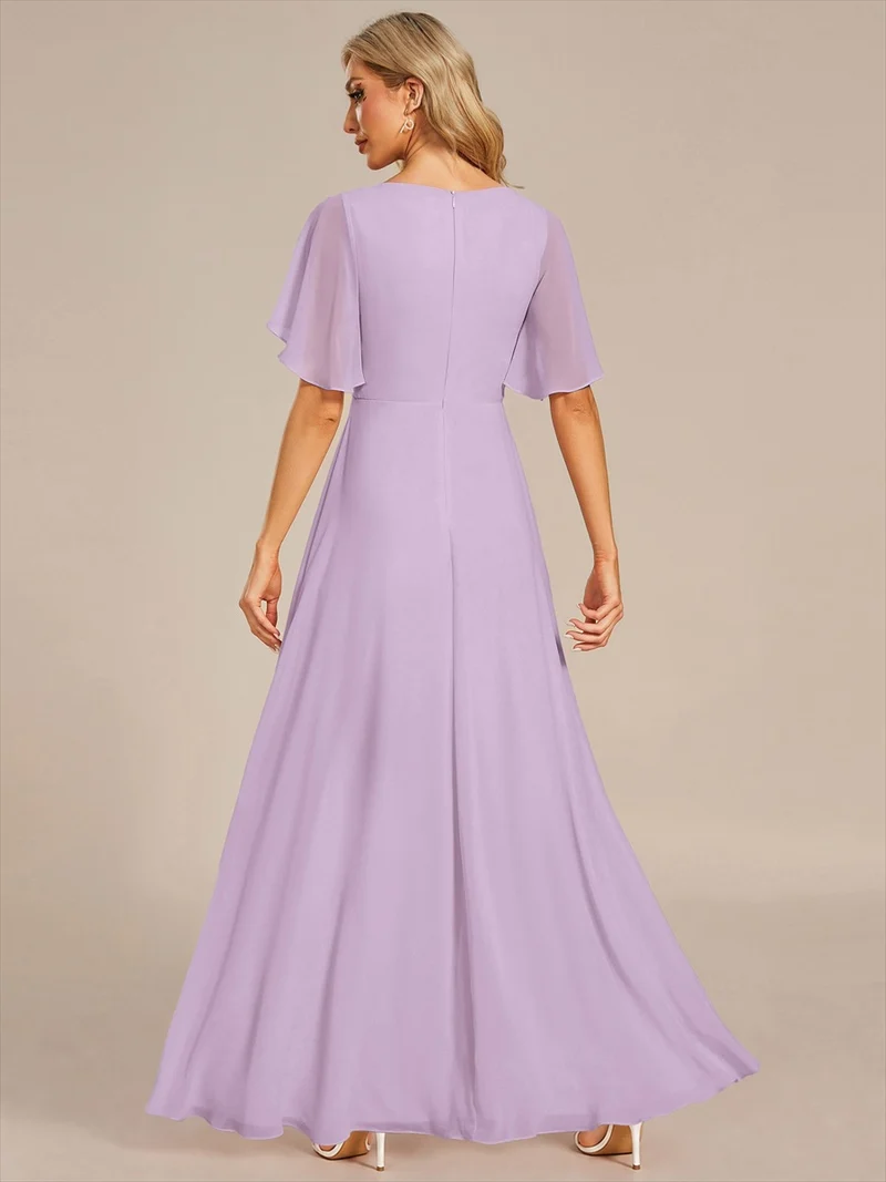 ever IVYROSE|Robe de soirée de mariage élégante en mousseline de soie