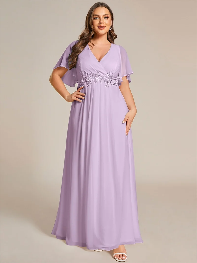 ever IVYROSE|Robe de soirée de mariage élégante en mousseline de soie