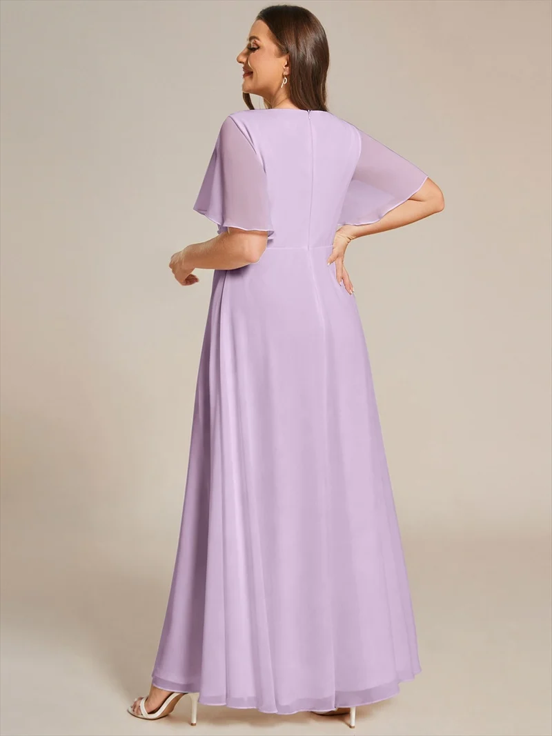 ever IVYROSE|Robe de soirée de mariage élégante en mousseline de soie