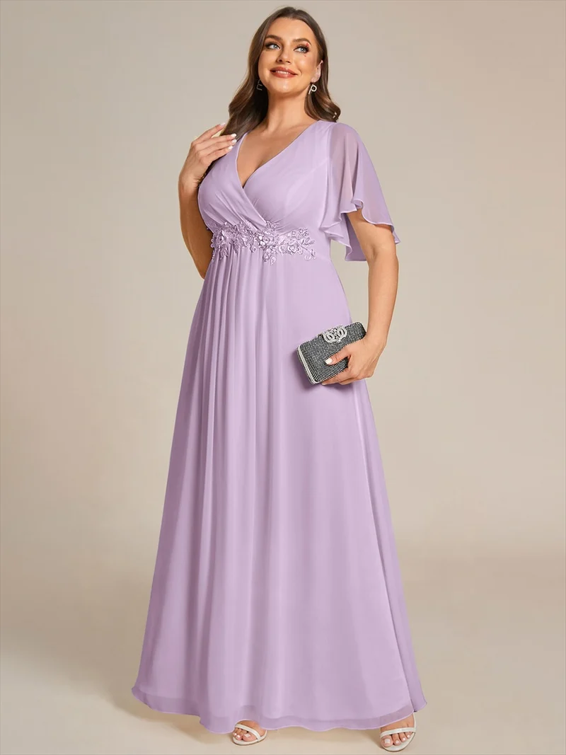 ever IVYROSE|Robe de soirée de mariage élégante en mousseline de soie