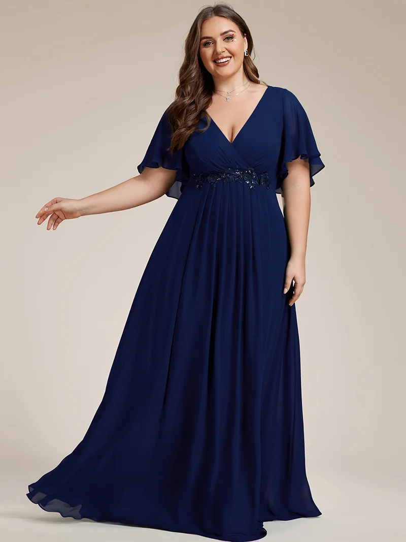 ever IVYROSE|Robe de soirée de mariage élégante en mousseline de soie