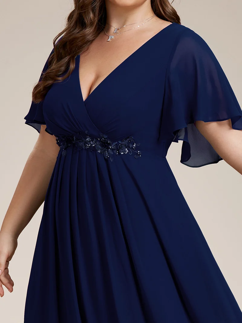 ever IVYROSE|Robe de soirée de mariage élégante en mousseline de soie