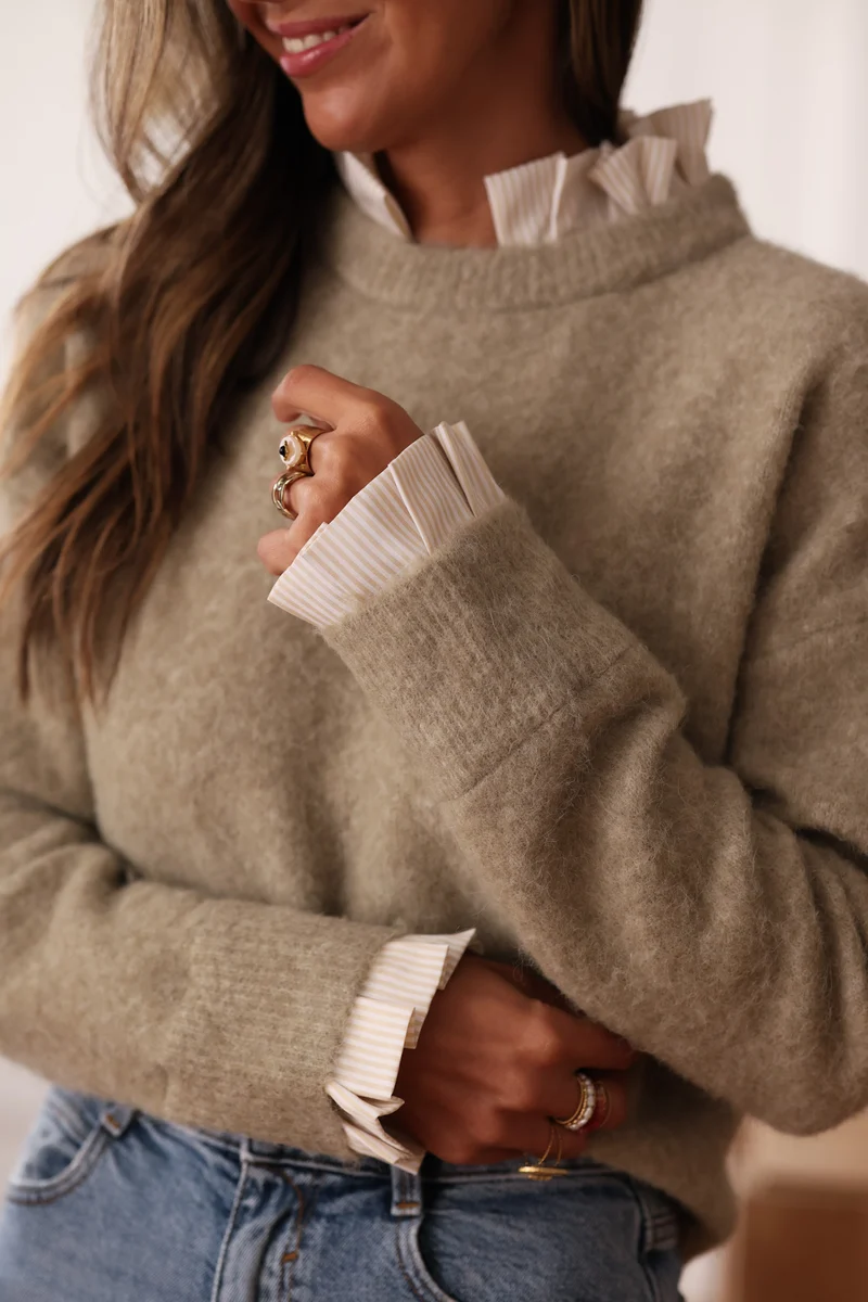 Pull Gaspard kaki