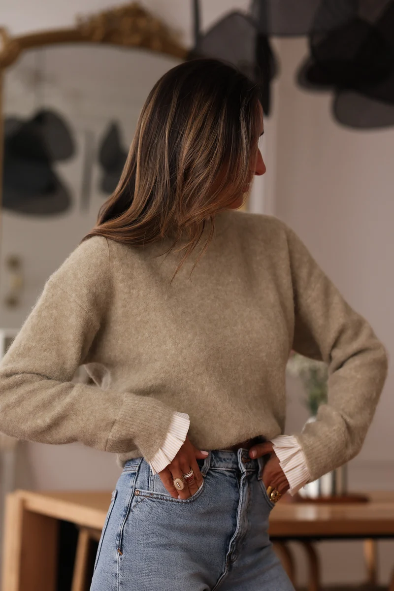 Pull Gaspard kaki
