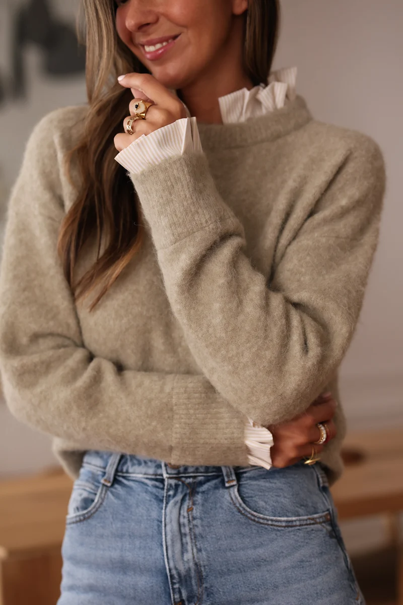 Pull Gaspard kaki