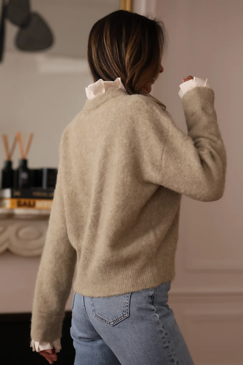 Pull Gaspard kaki