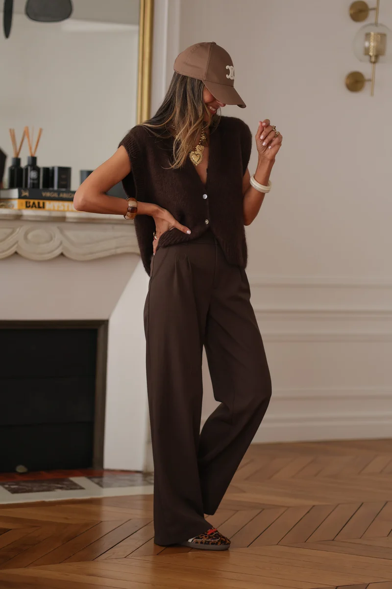 Gilet sans manches Noa marron