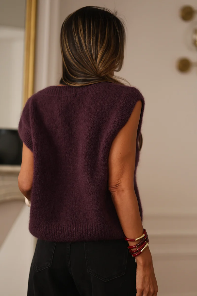 Gilet sans manches Noa prune