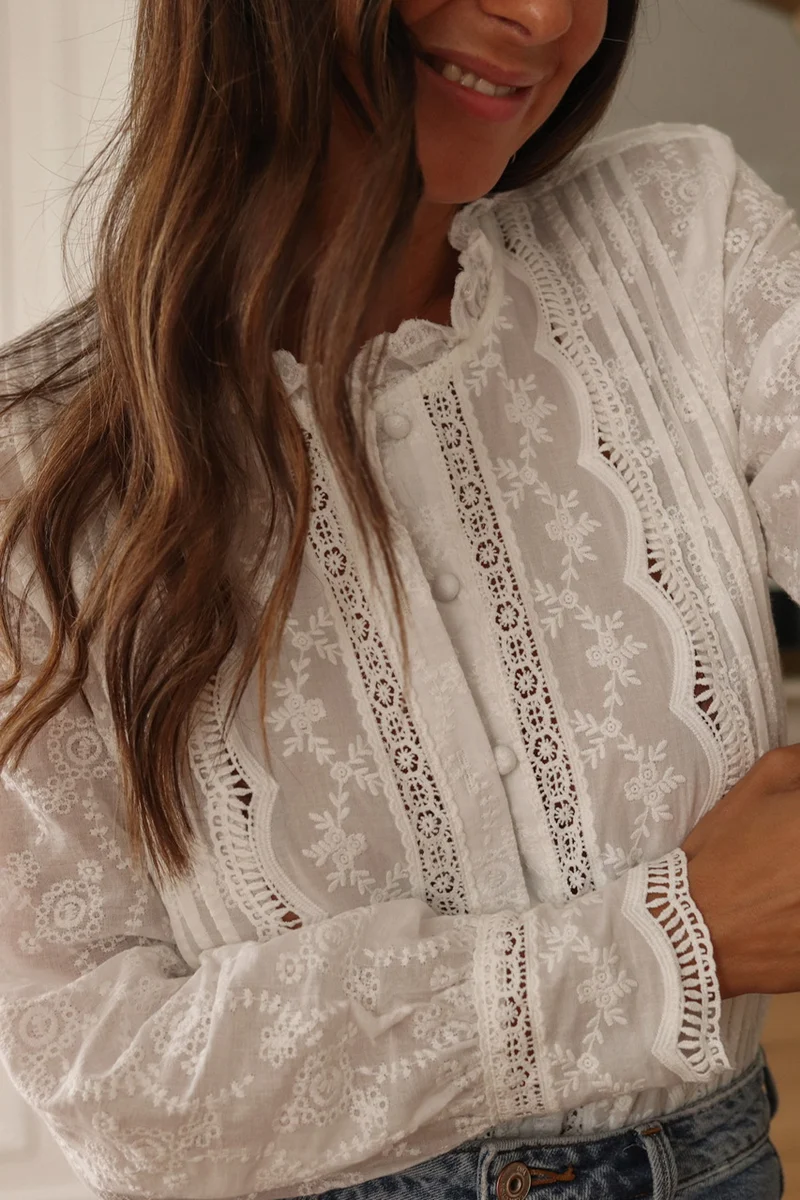 Blouse Terry blanche
