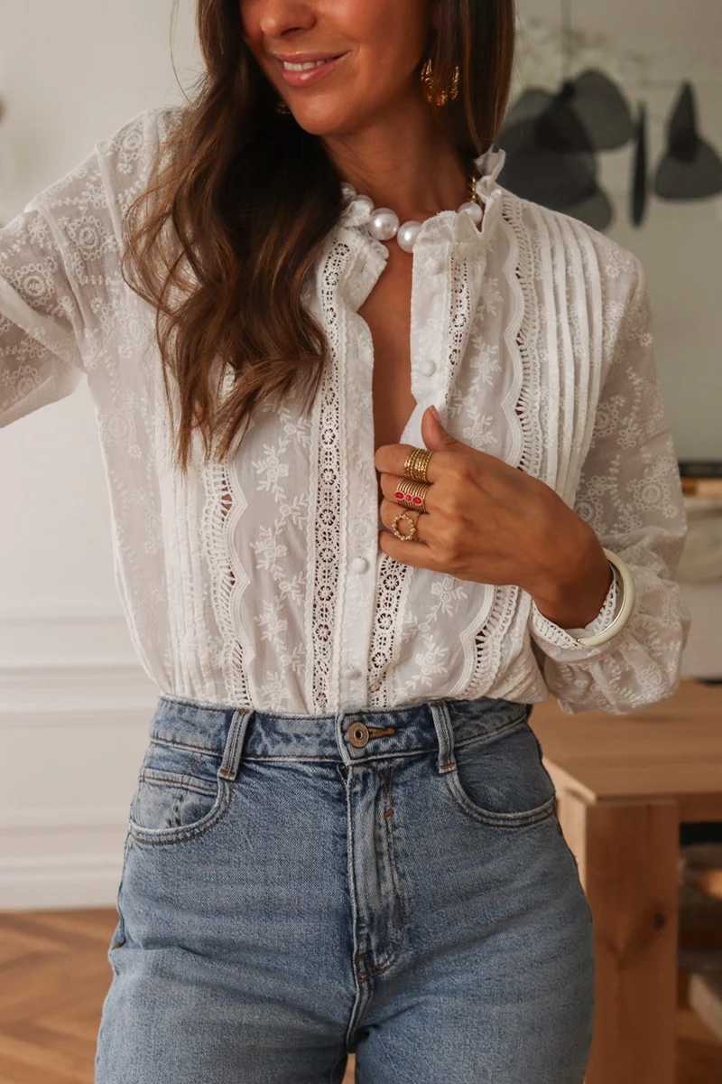 Blouse Terry blanche